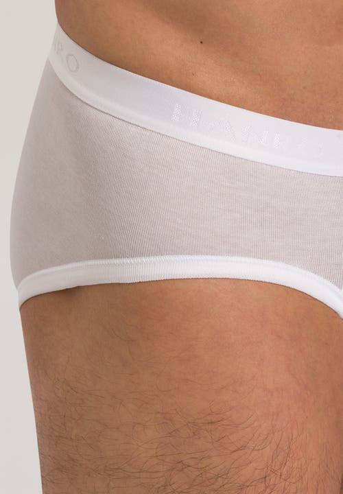 Hanro Cotton Pure Cotton High Leg Brief In White