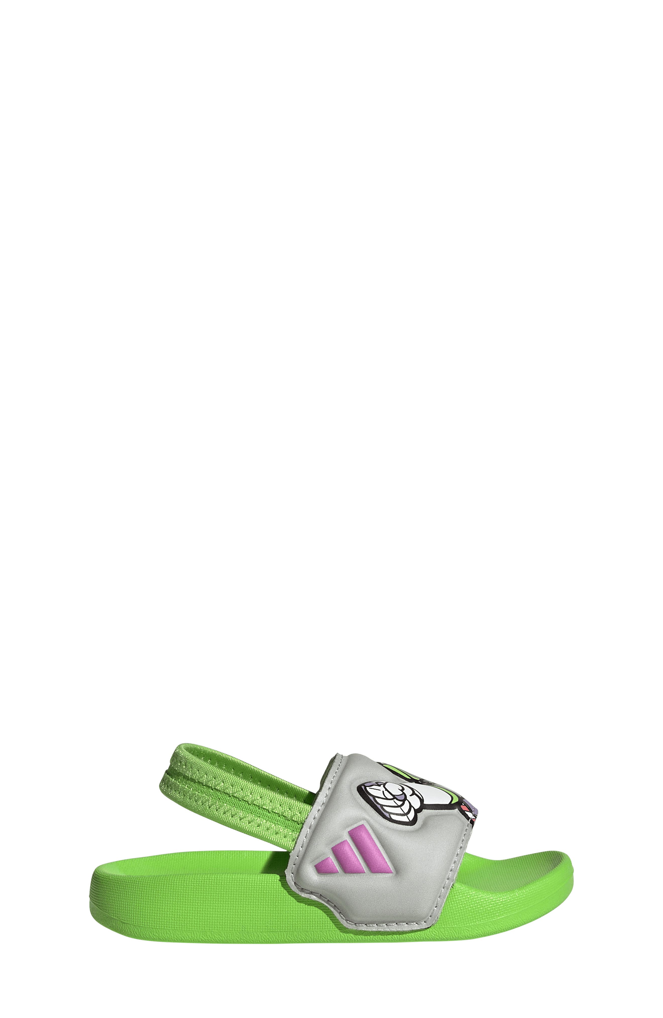 adidas x Disney Buzz Kids' Adilette Strap Sandal, Alternate, color, 