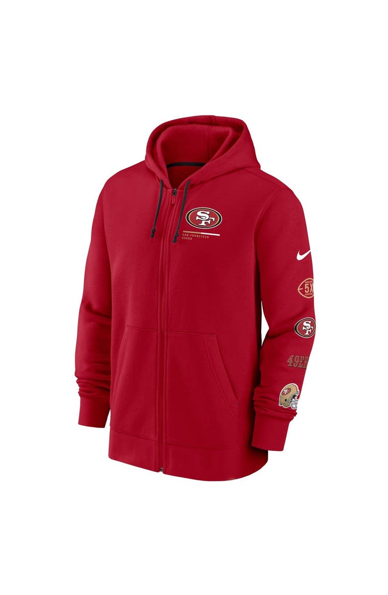 Nike Men's Nike Scarlet San Francisco 49ers Surrey Full-Zip Hoodie, Alternate, color,