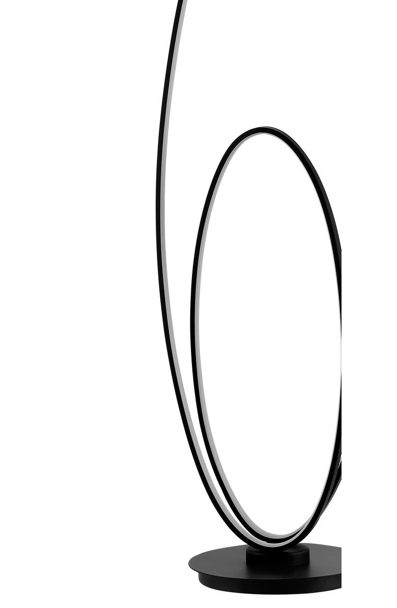 JONATHAN Y Looper Metal Modern Contemporary Oval Dimmable Integrated LED Floor Lamp, Alternate, color, Black