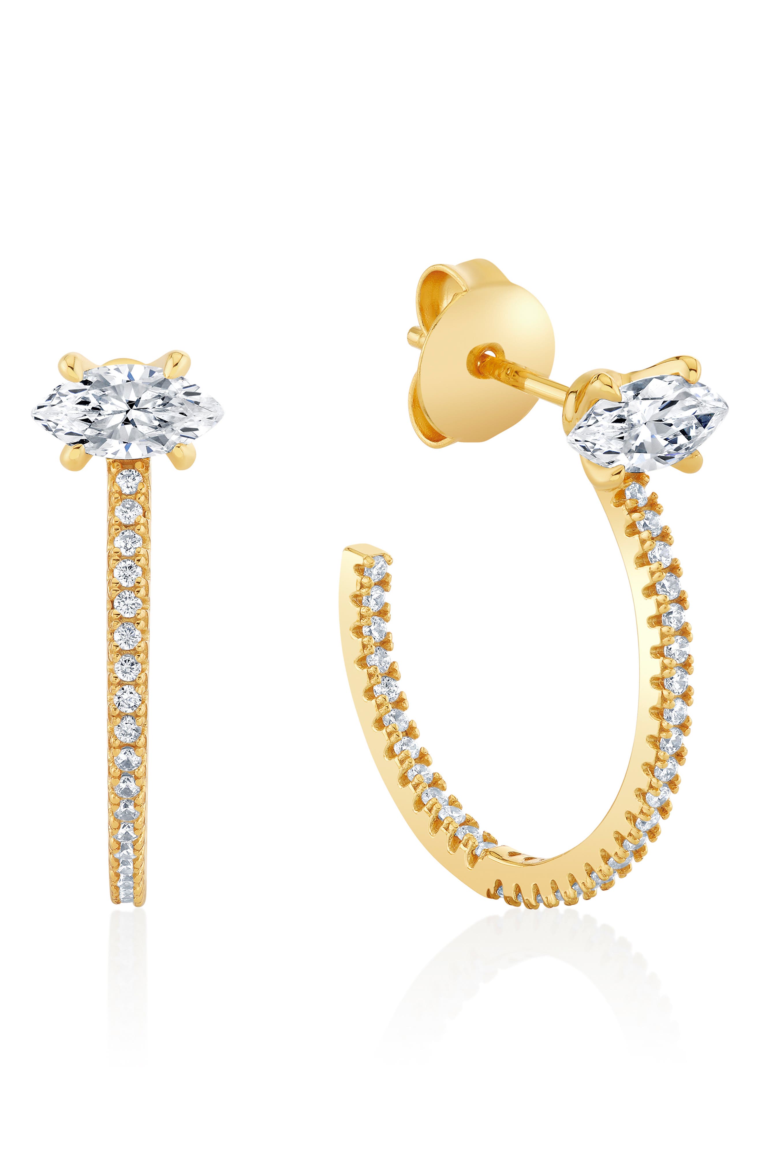 selected 18KT YELLOW GOLD / CLEAR STONE