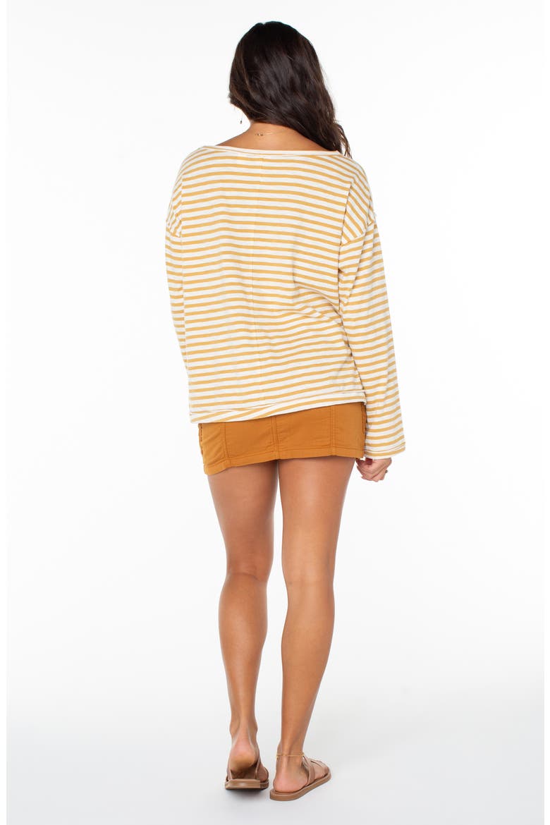 Good Vibes Stripe Top, Alternate, color, CURRY