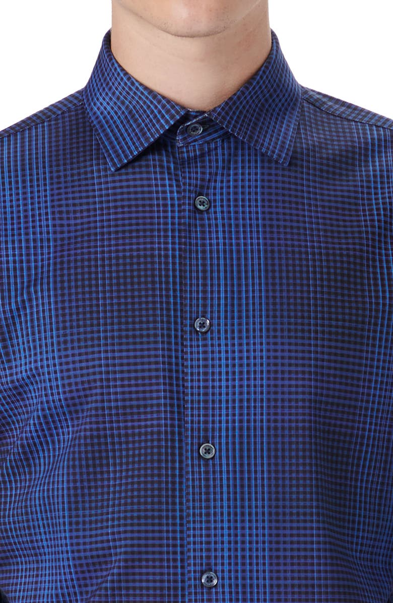 Bugatchi OoohCotton<sup>®</sup> Check Button-Up Shirt, Alternate, color, Midnight