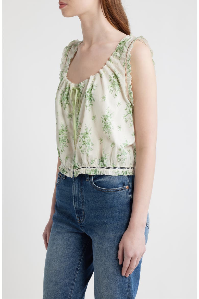 Traveler Embroidered Crop Top, Alternate, color, VERT PETIT BOUQUET DE CHAMONIX