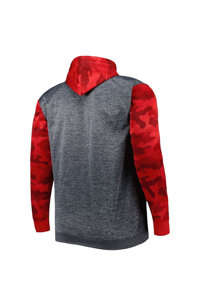PROFILE Men's Heather Charcoal Alabama Crimson Tide Big & Tall Raglan Fleece Pullover Hoodie, Alternate, color, 