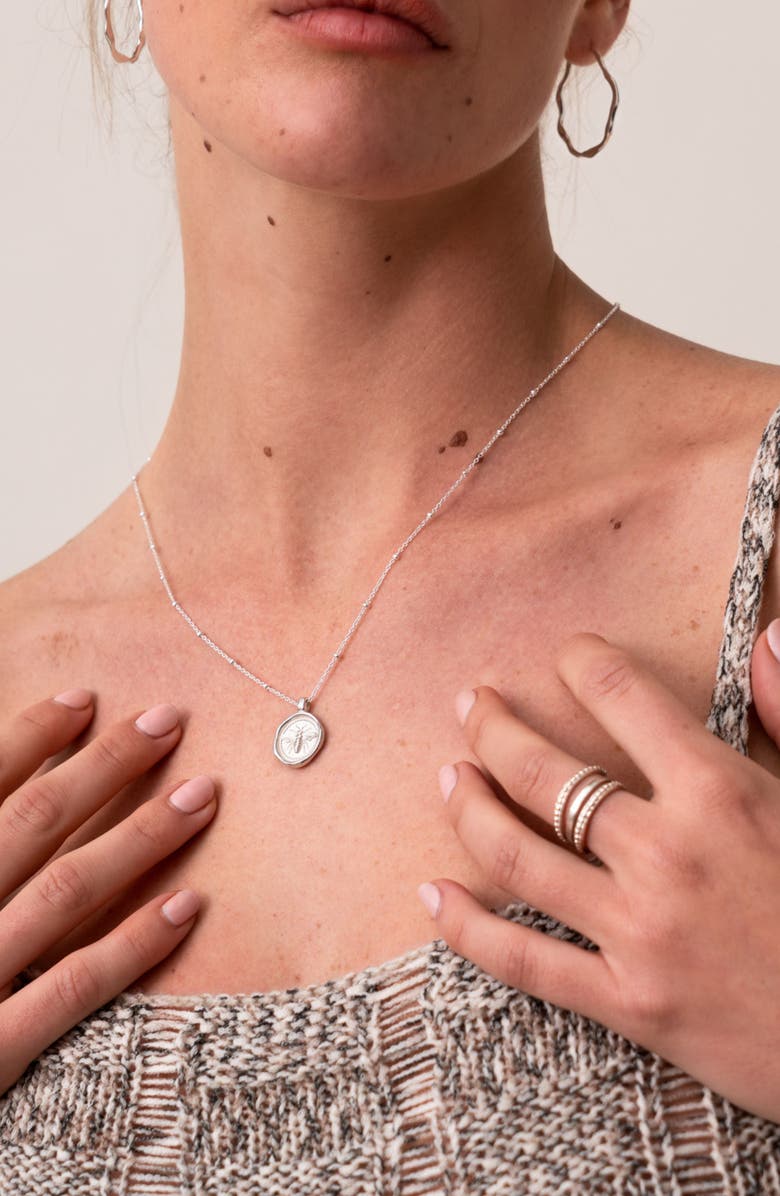 Dower & Hall Queen Bee Talisman Necklace, Alternate, color, Sterling Silver