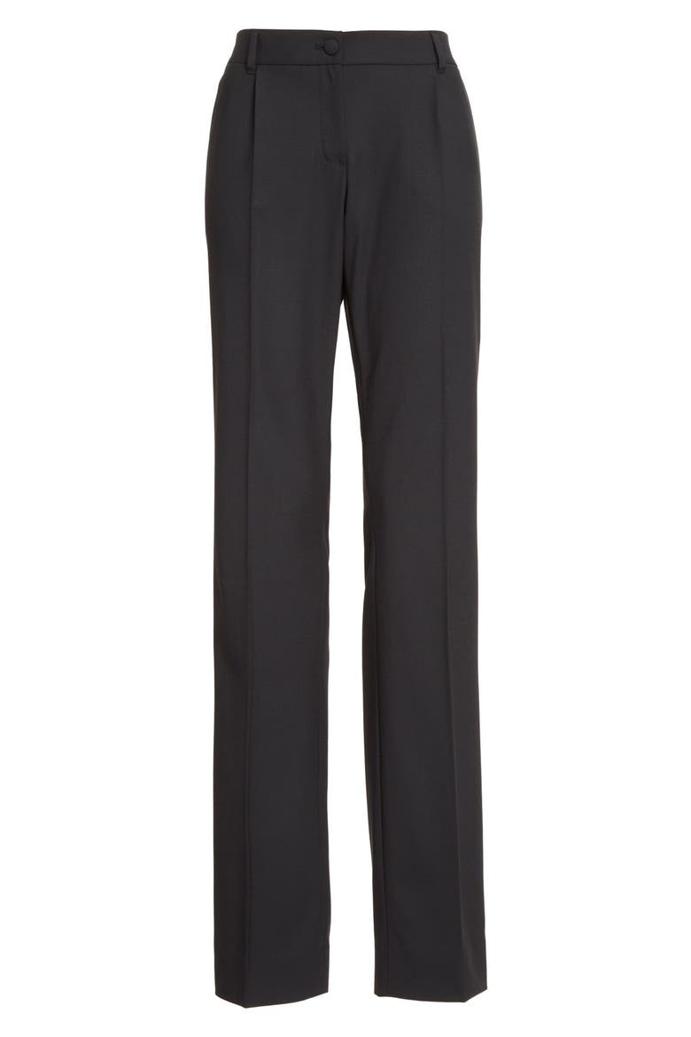 Straight Leg Stretch Wool Pants, Alternate, color, BLACK