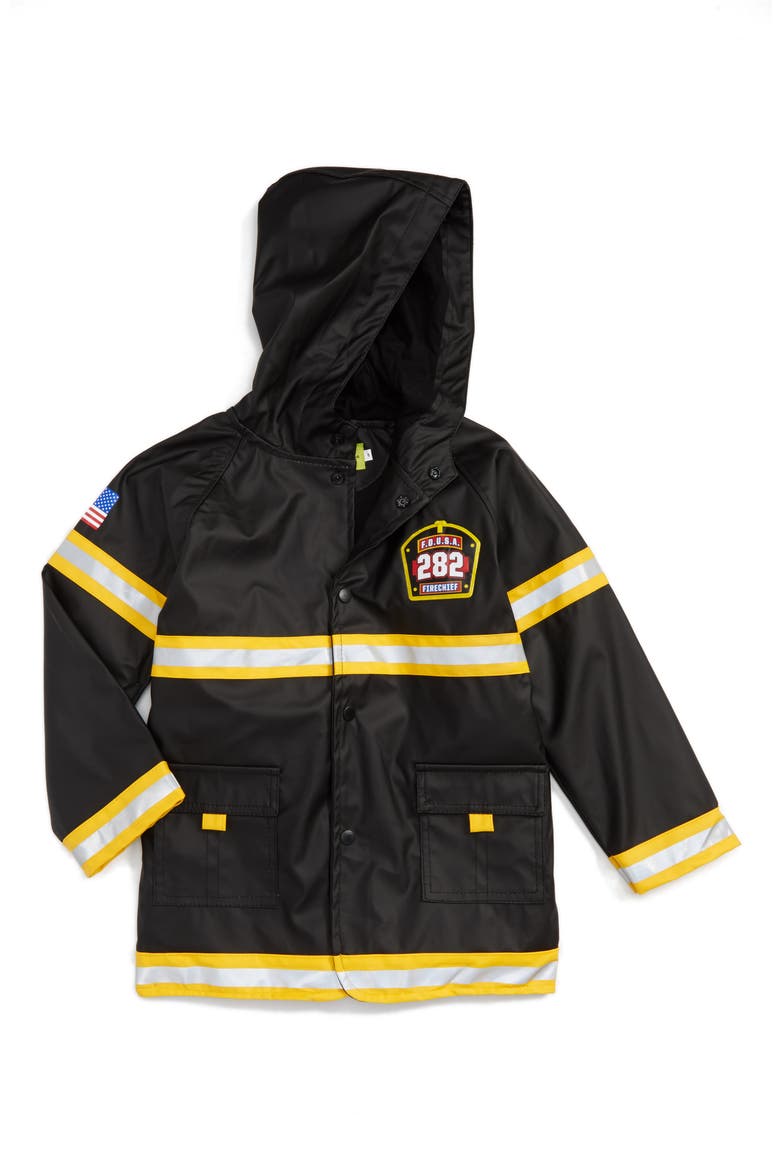 Fire Chief Raincoat, Main, color, BLACK