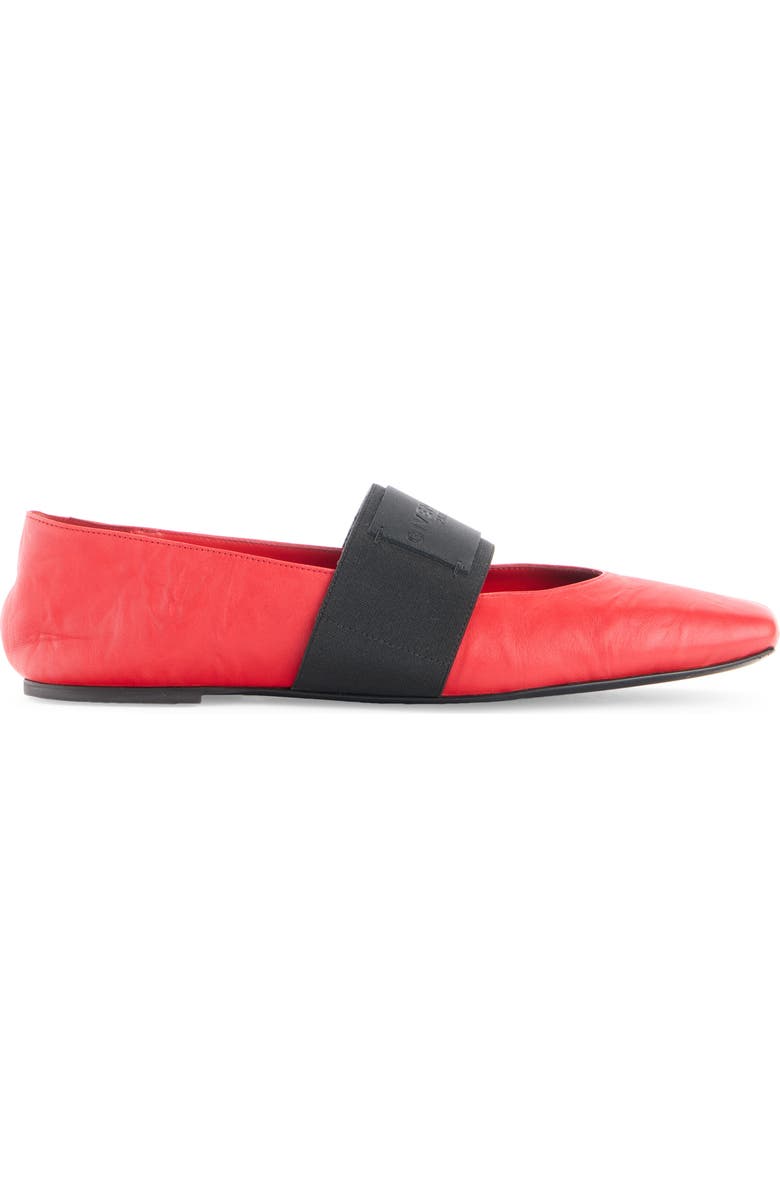 Givenchy Sliced Square Toe Mary Jane Flat, Alternate, color, Vermillon