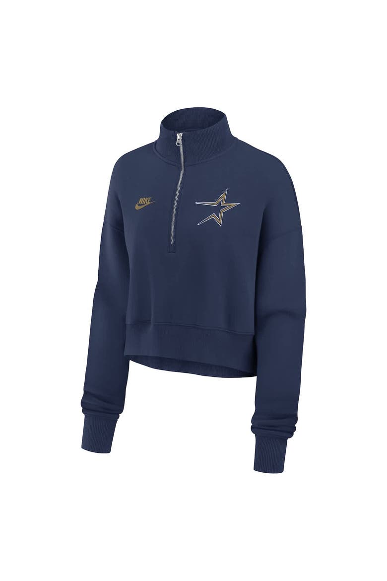 Women's Nike Navy Houston Astros Cooperstown Collection Phoenix Fleece Half-Zip Sweatshirt, Alternate, color, Navy