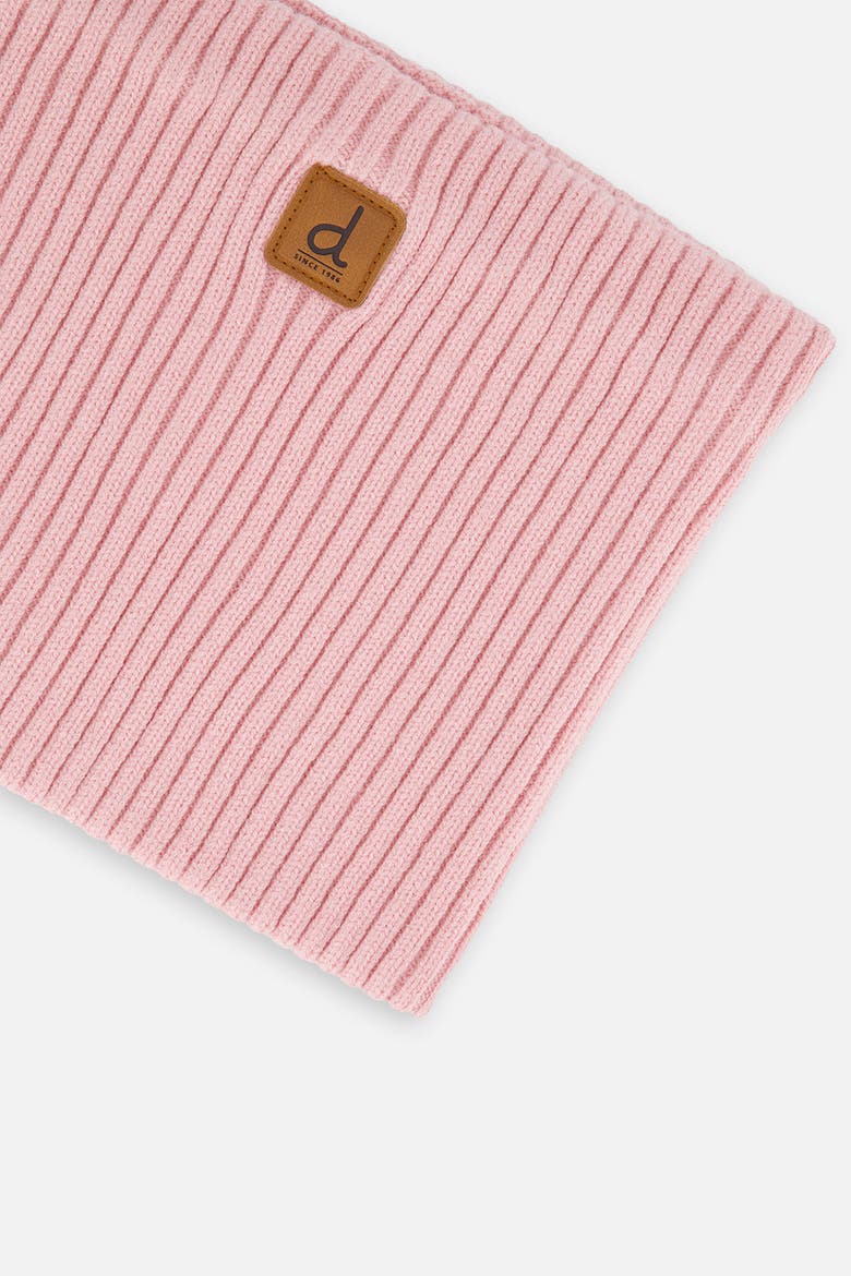 Ribbed Knit Tube Logo Patch Neckwarmer, Alternate, color, Pale Dusty Pink