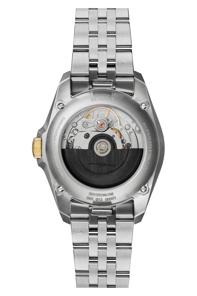 Circadian Monster Mother-of-Pearl Automatic Bracelet Watch, 36mm, Alternate, color, WHITE