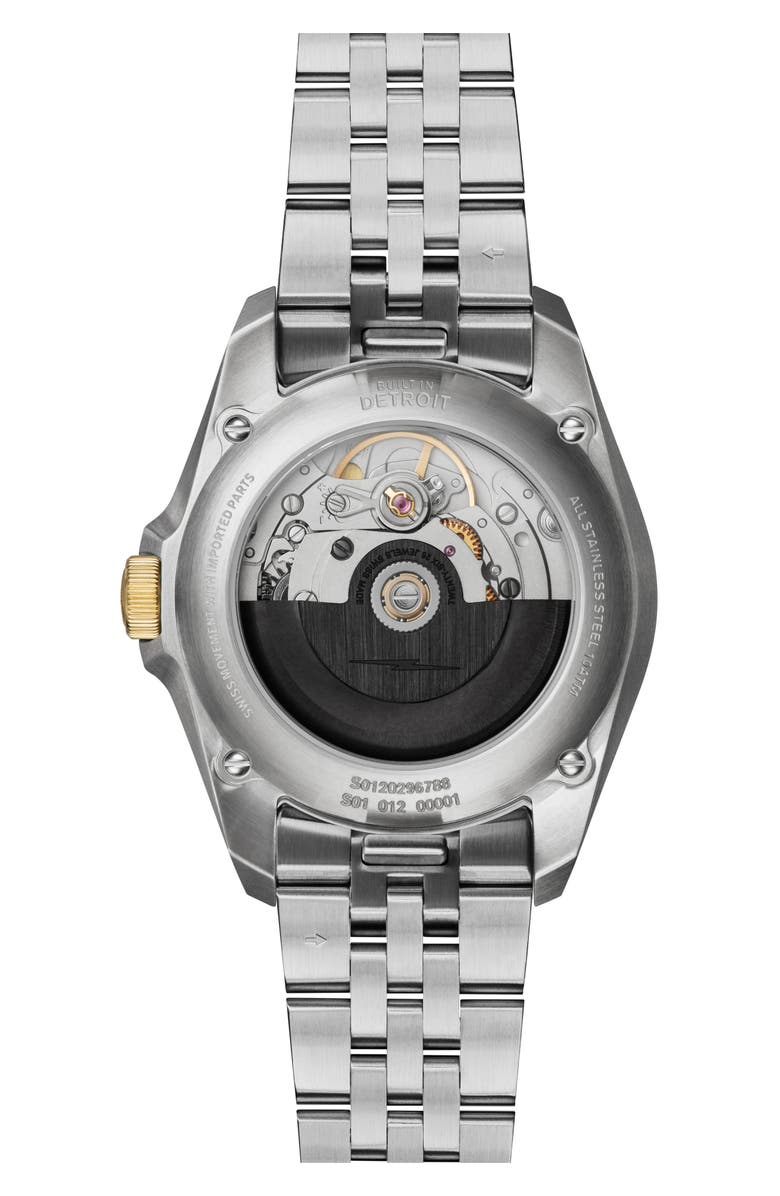 Shinola Circadian Monster Mother-of-Pearl Automatic Bracelet Watch, 36mm, Alternate, color, White