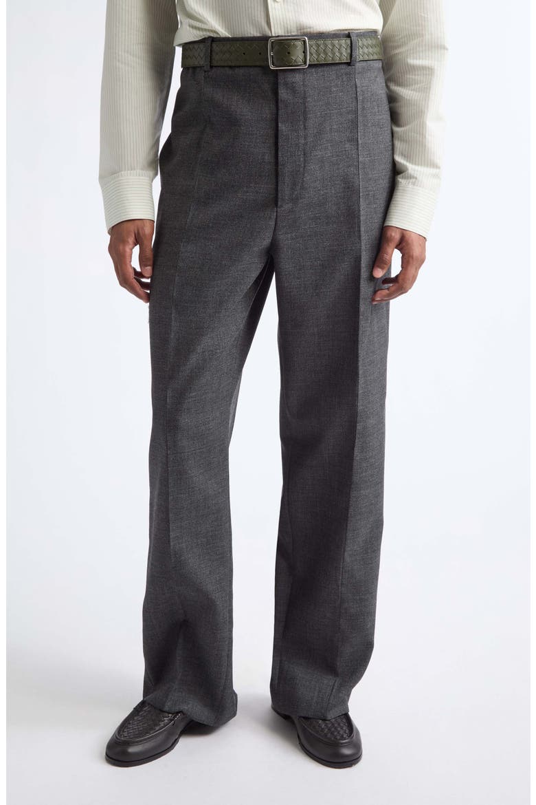 Pleated Shetland Wool Toile Trousers, Main, color, 1994 ARDOISE MELANGE
