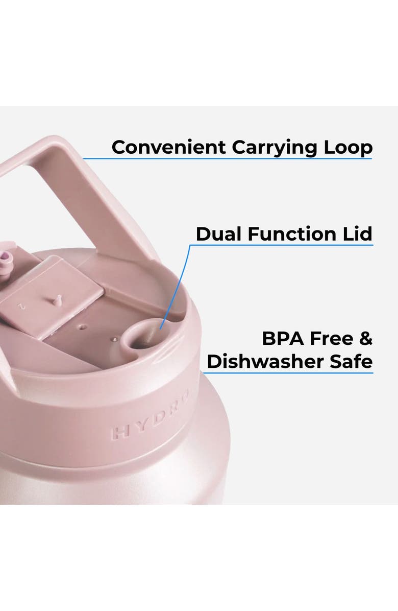 HydroJug Sport Half Gallon Water Bottle with Straw 64oz, Leakproof Insulated Tumbler for Gym or Outdoor, Alternate, color, White