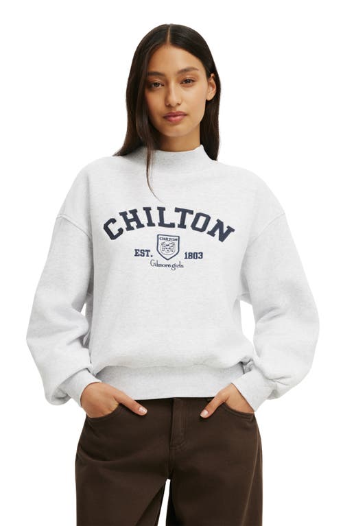 Cotton On License Mock Neck Sweatshirt In Gilmore Girls Light Grey