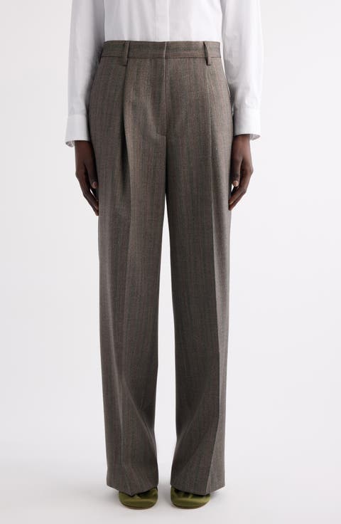 Portias Pleated Wool Pants