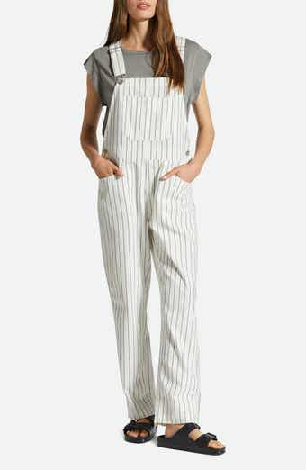 Brixton Costa Stripe Cotton Blend Overalls