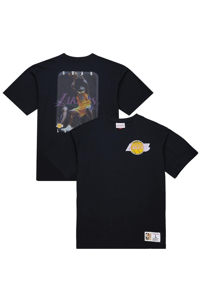 Men's Mitchell & Ness Shaquille O'Neal Black Los Angeles Lakers Hardwood Classics NBA Legends T-Shirt, Alternate, color, Black