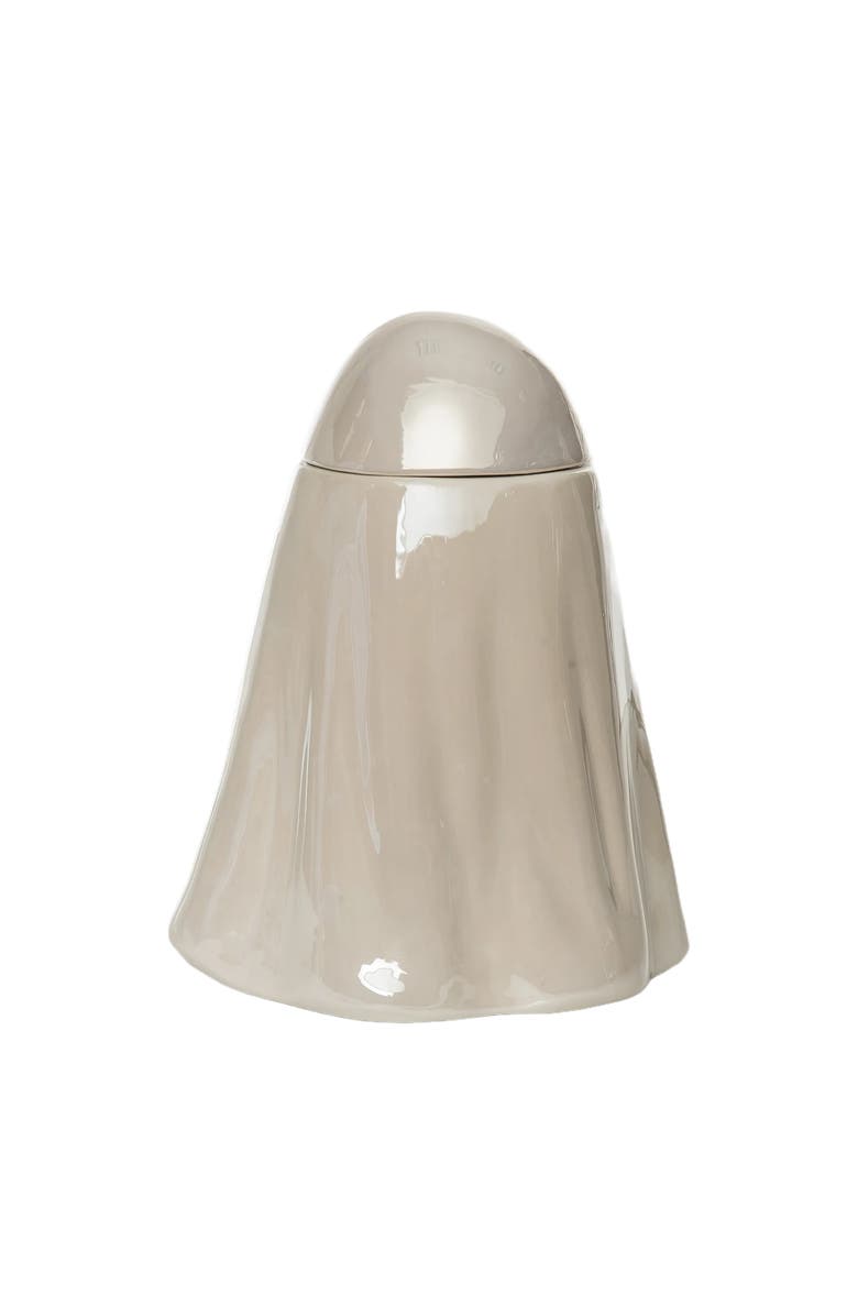 Transpac Iridescent Ghost Cookie Jar White Dolomite Halloween Decor, Alternate, color, Off-White