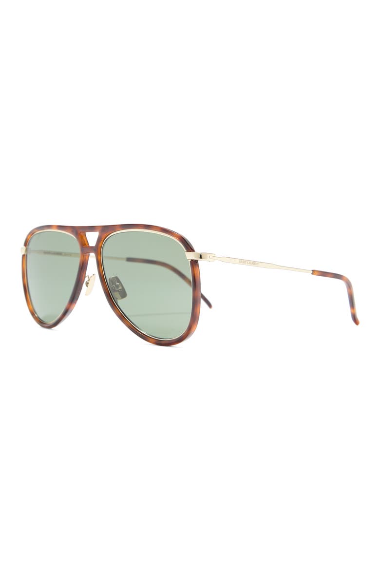 56mm Aviator Sunglasses, Alternate, color, HAVANA GOLD GREEN