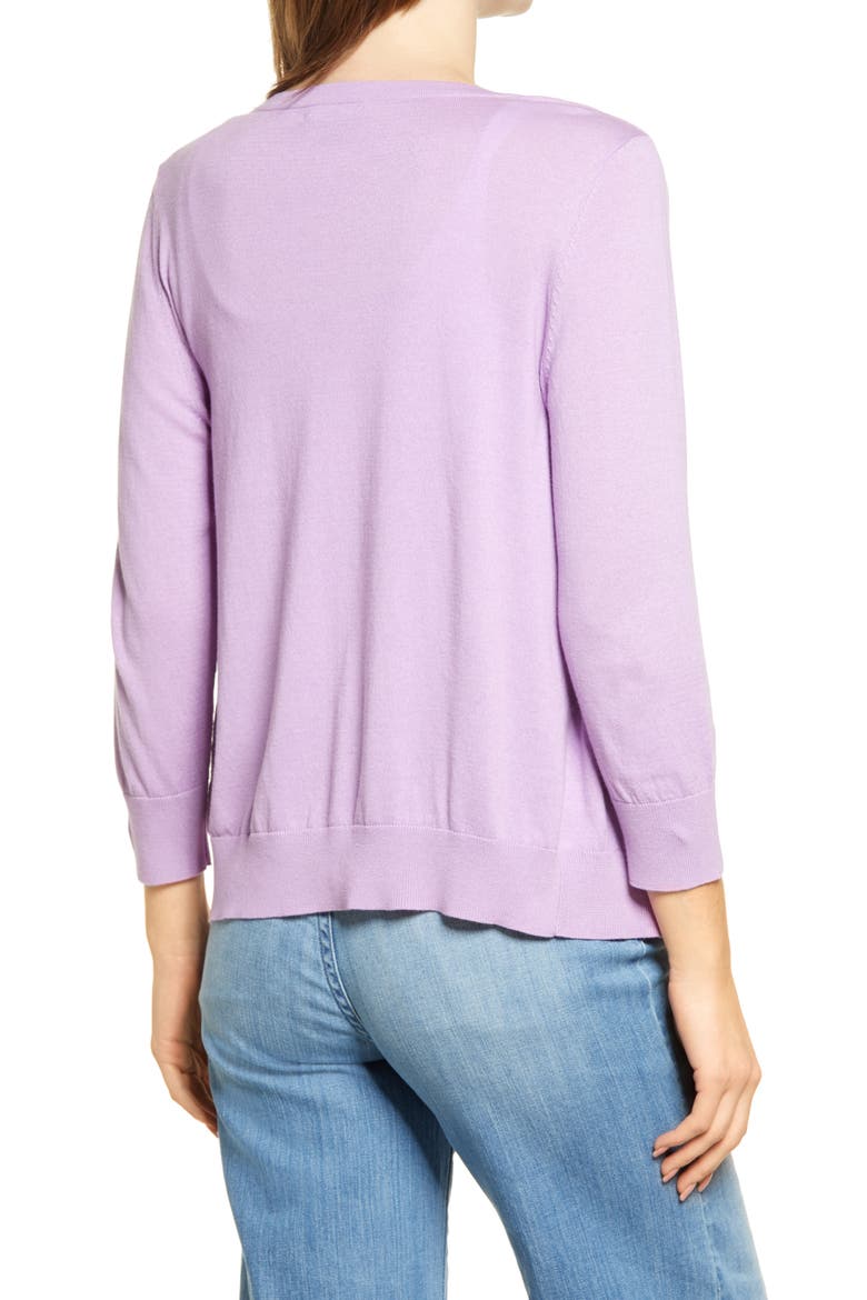 Crewneck Cardigan, Alternate, color, PURPLE SPECTRE
