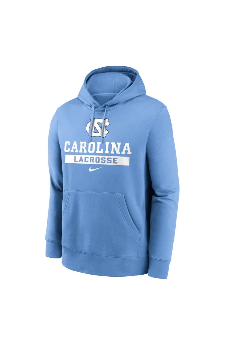 Nike Men's Nike Carolina Blue North Carolina Tar Heels Lacrosse Stacked Fleece Pullover Hoodie, Alternate, color, Light Blue