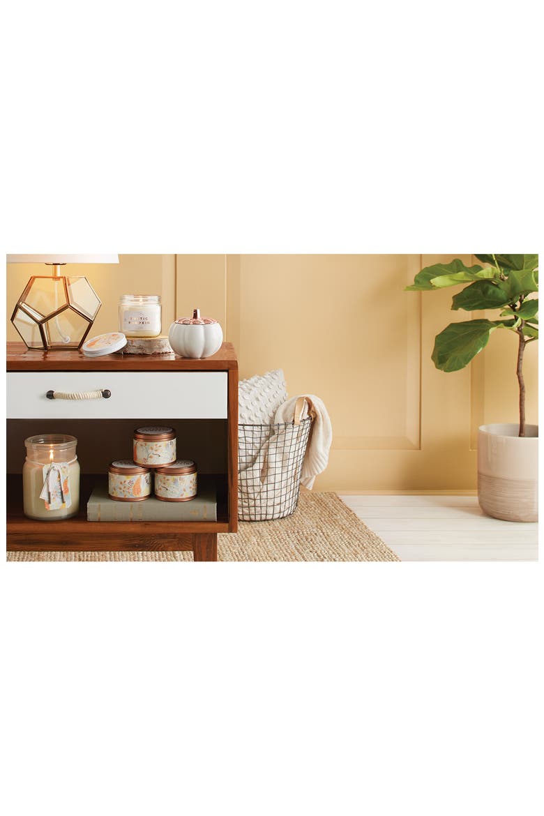 Rustic Pumpkin Lidded Ceramic Candle, Alternate, color, PUMPKIN