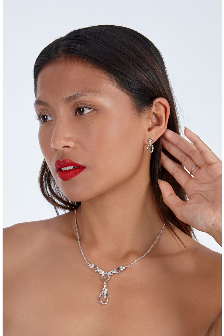 Volcan Stud Drop Earrings, Alternate, color, Sterling Silver