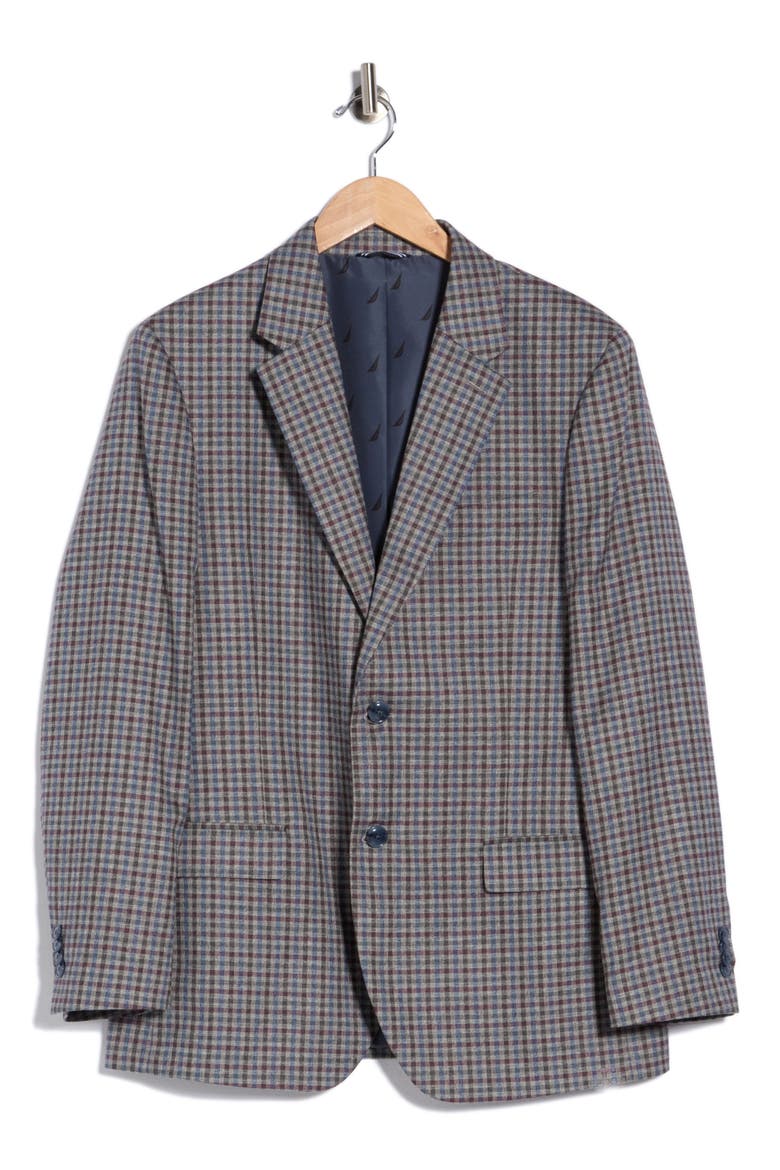 Check Two-Button Sport Coat, Alternate, color, PURPLE/ BLUE