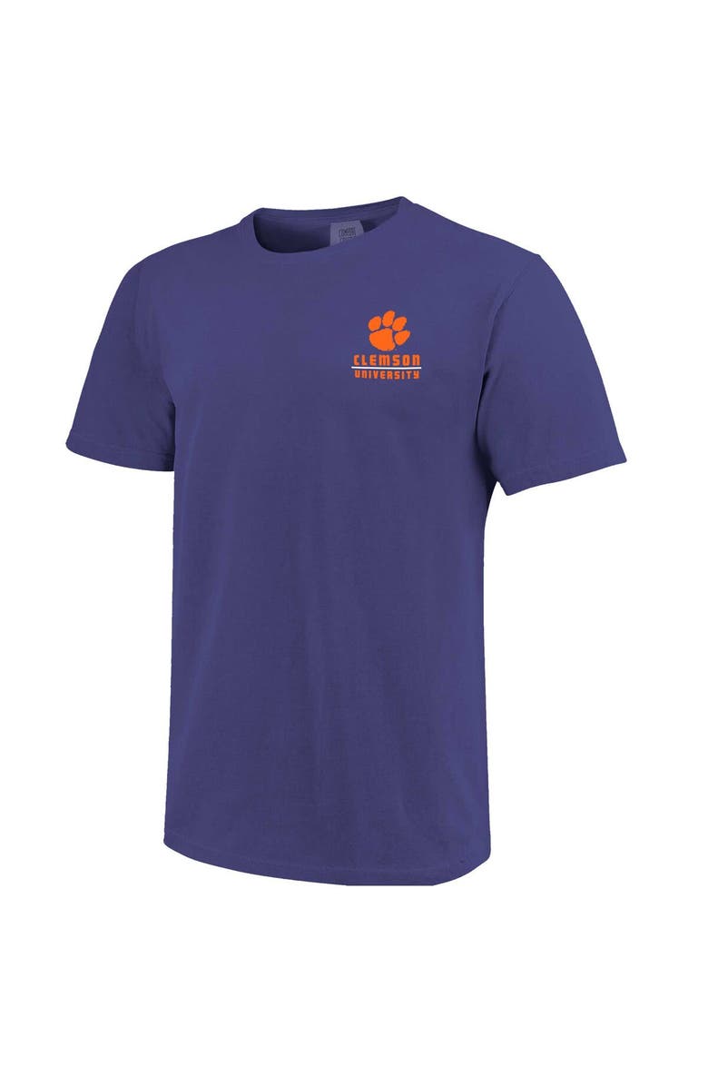 IMAGE ONE Men's Purple Clemson Tigers Striped Campus Skyline T-Shirt, Alternate, color, 
