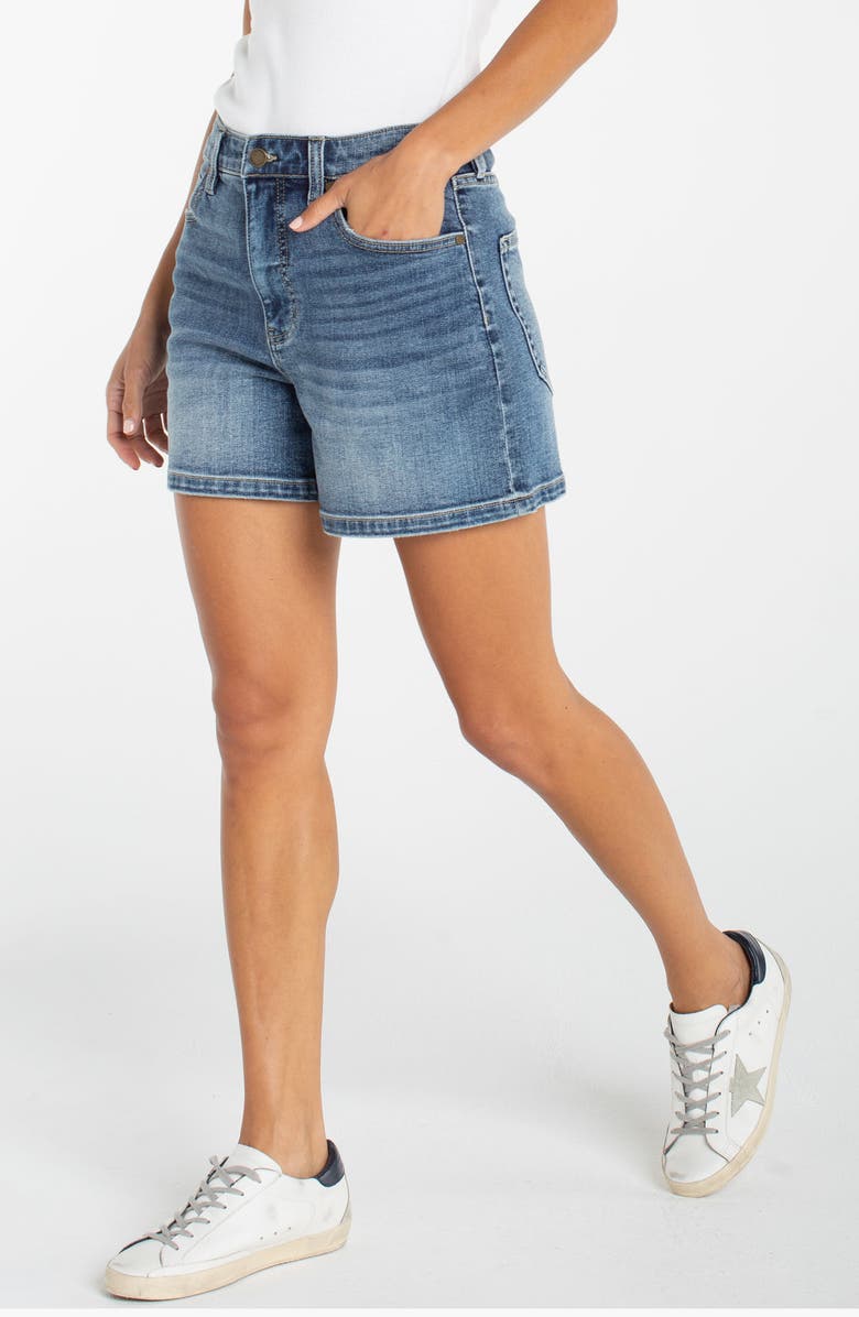 Liverpool Los Angeles Heritage High Waist Denim Shorts, Alternate, color, Horizons