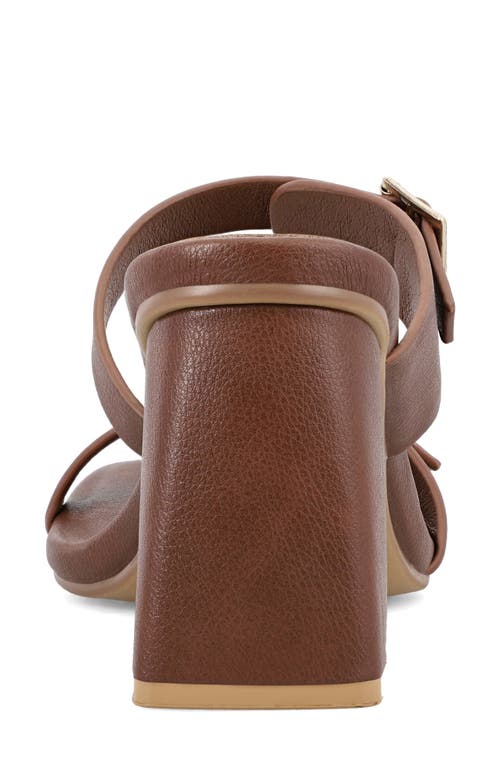 Mia Rene Double Buckle Block Heel Sandal In Brown