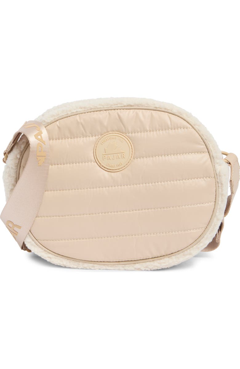 Pajar Circle Faux Shearling Crossbody Bag, Main, color,