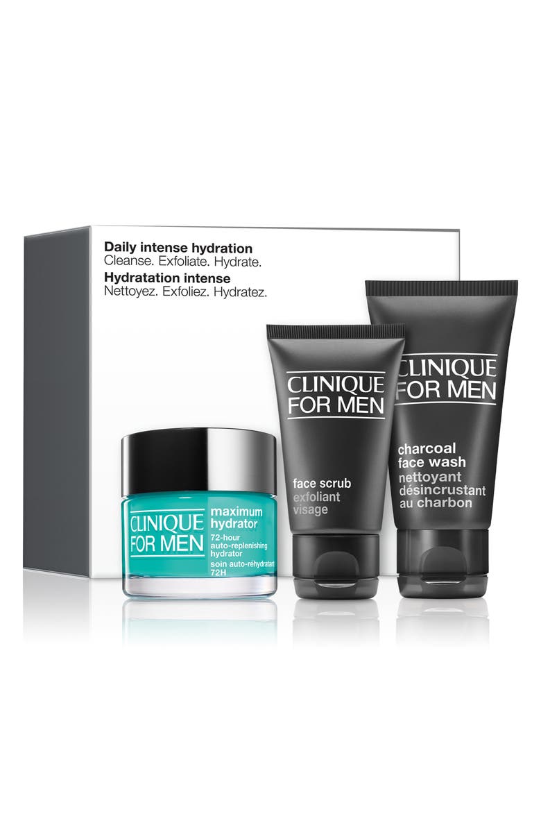 Clinique Daily Intense Hydration Skin Care Set for Men (Limited Edition) USD $57 Value, Main, color,