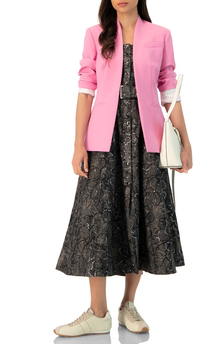 IVONNE Collarless Straight Blazer, Alternate, color, Pink