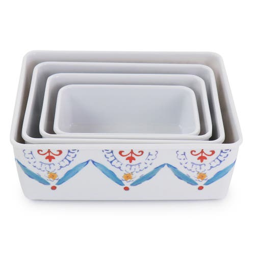 Gibson Home 8 Piece Anaya Rectangular Nesting Food Storage Set In Multi