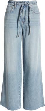 BP. Tie-Waist High Rise Wide Leg Jeans