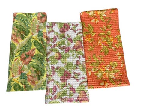 Greenhouse Patchwork Tea Towel Bundle, Set of 3