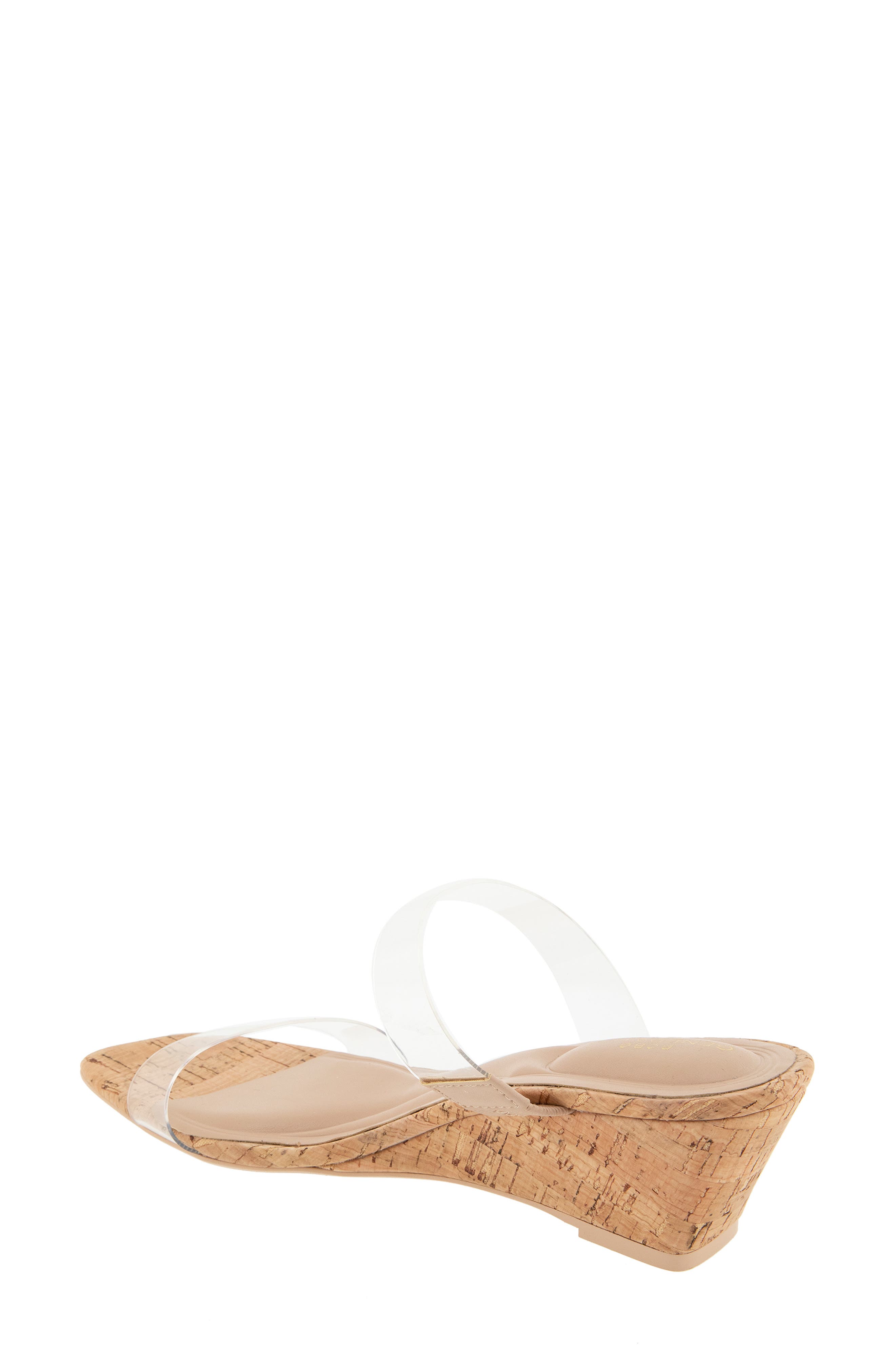 BCBGeneration Stammie Cork Wedge Sandal, Alternate, color, Clear