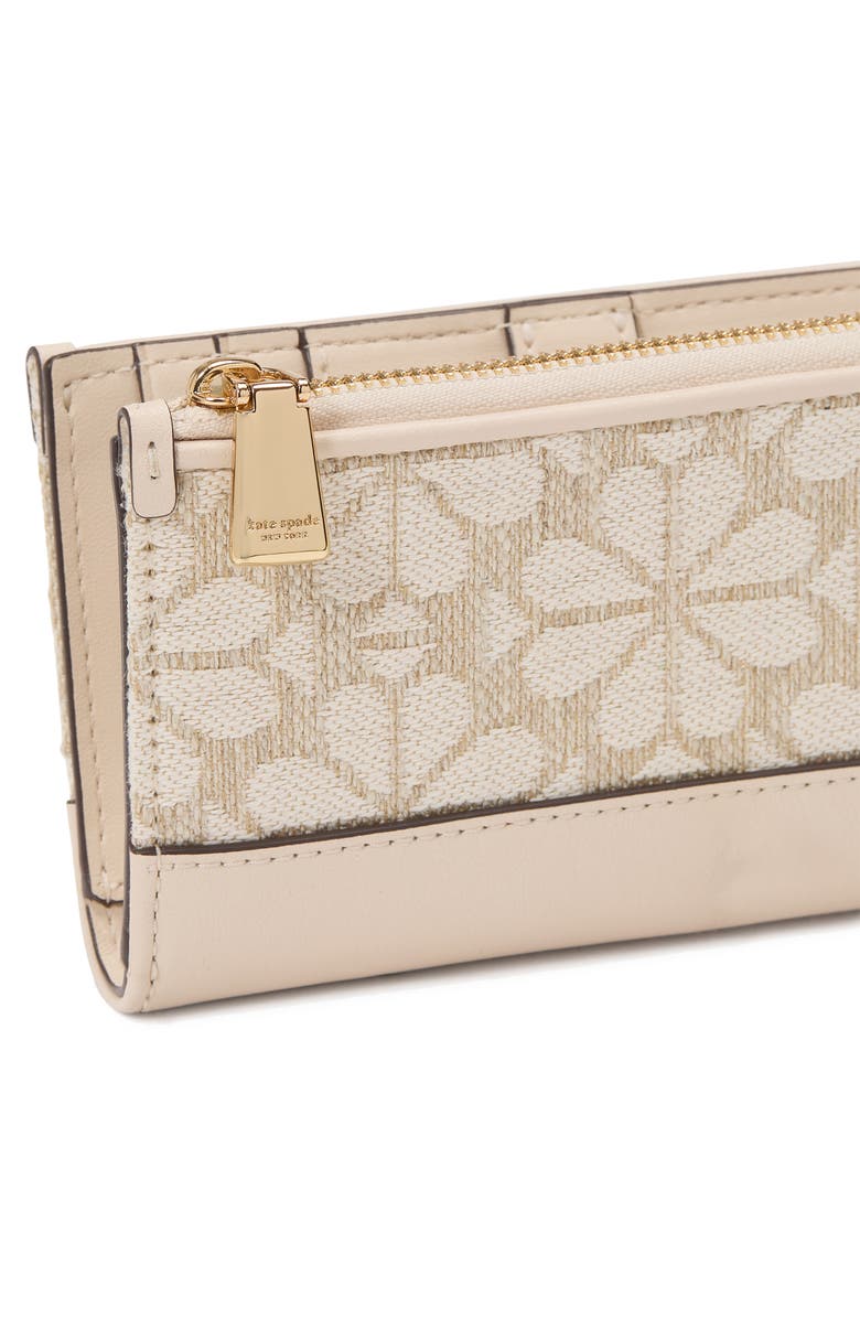 Kate Spade New York devin spade floral jacquard bifold wallet, Alternate, color, Natural Multi