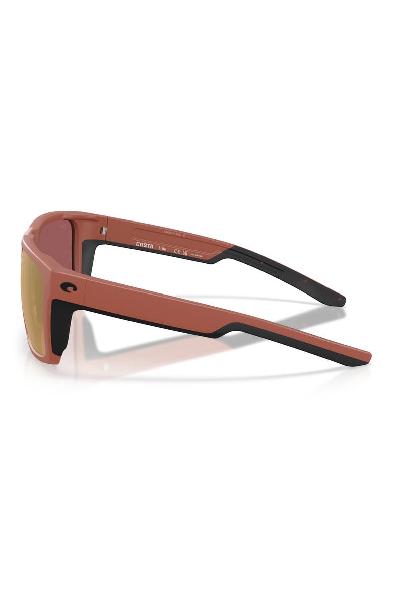 Lido 57mm Polarized Square Sunglasses, Alternate, color, MATTE TERRA COTTA / GOLD 580G