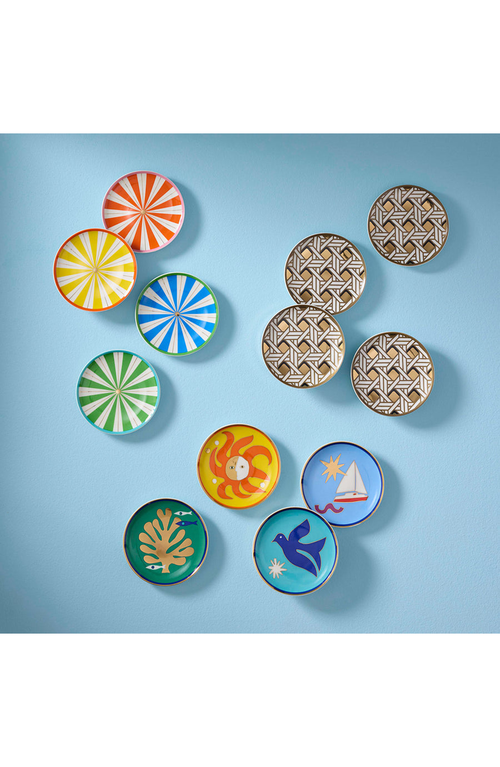 Jonathan Adler Portofino Coaster Set In Multi-color Stripes