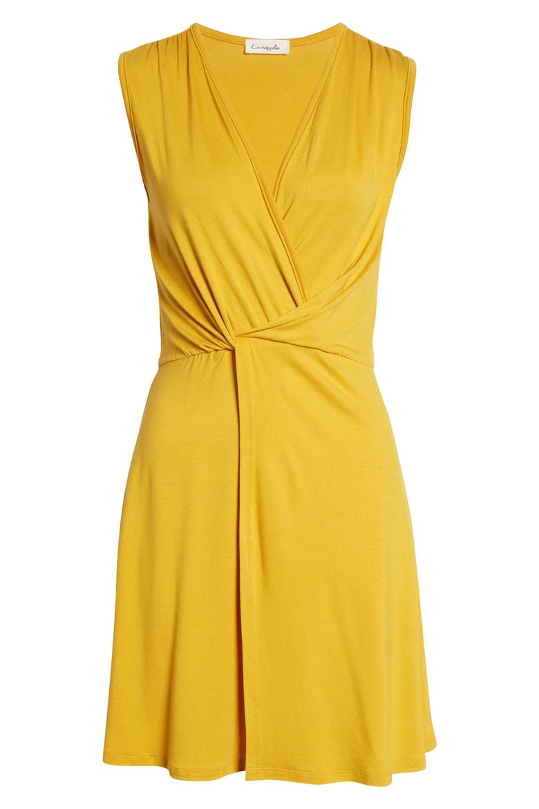 Drape Twist Dress, Alternate, color, SUNFLOWER
