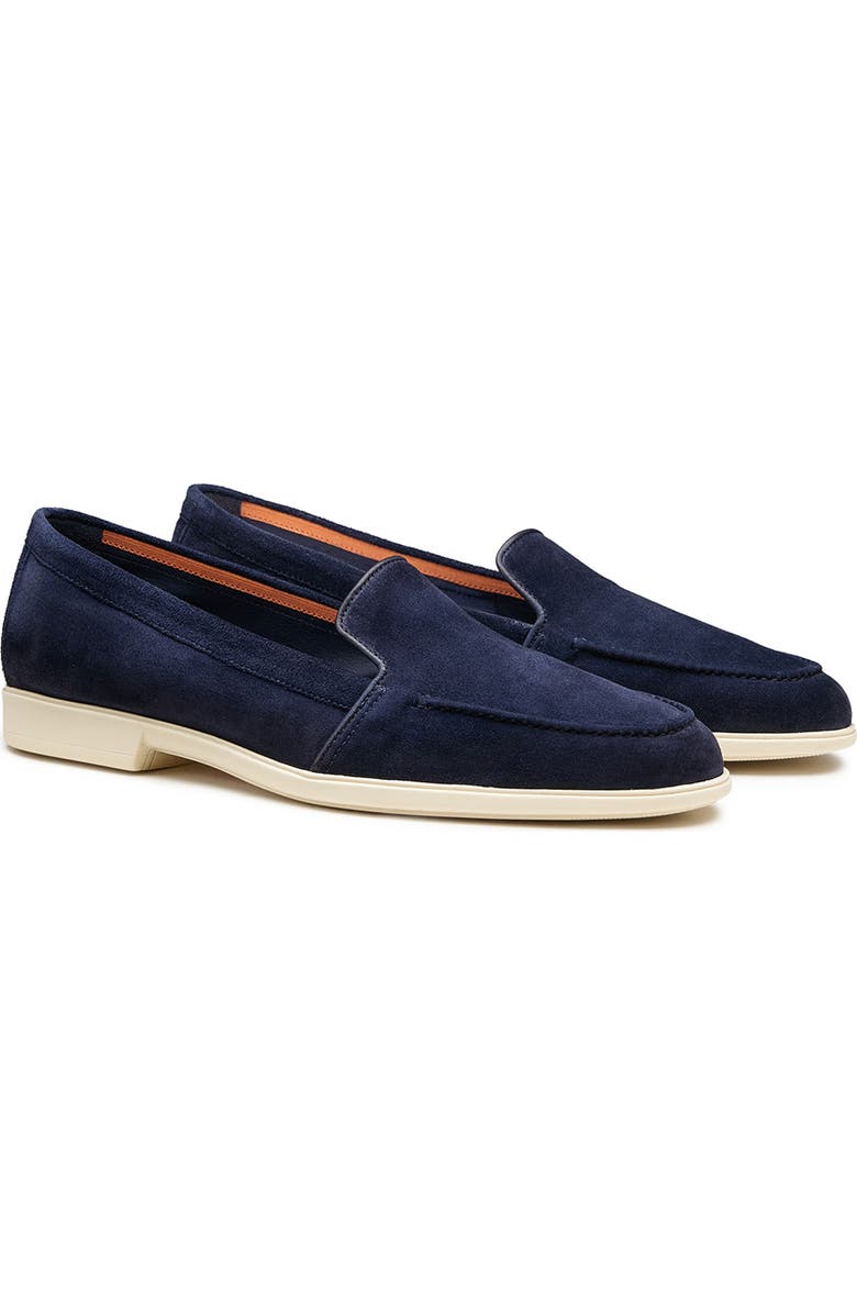 Santoni Women's Suede Loafer, Main, color, Blue