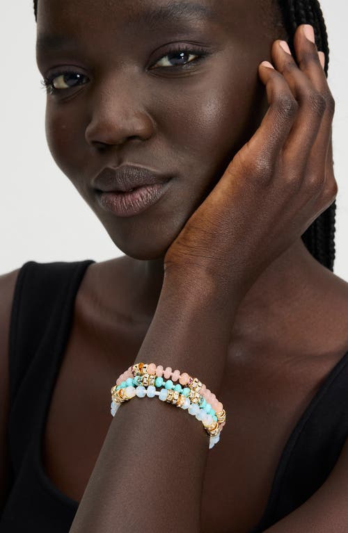 Kate Spade New York Mixed Stone Beaded Slider Bracelet In White
