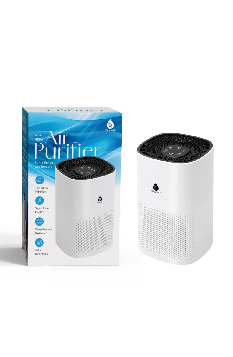 PURSONIC True HEPA Air Purifier 538 sq ft Coverage Smart Timer, Ultra-Quiet Sleep Mode & Touch Panel, Main, color, White
