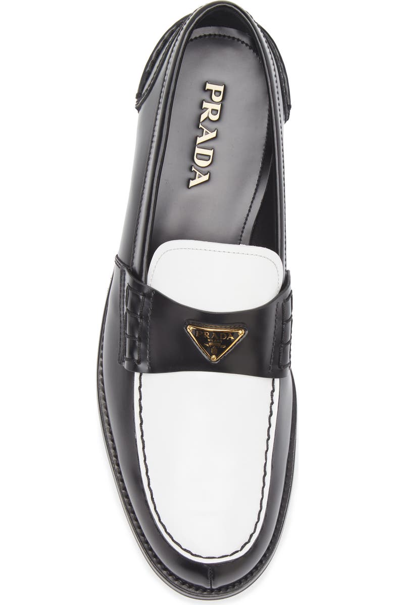Prada Colorblock Loafer, Alternate, color, Nero/ Bianco