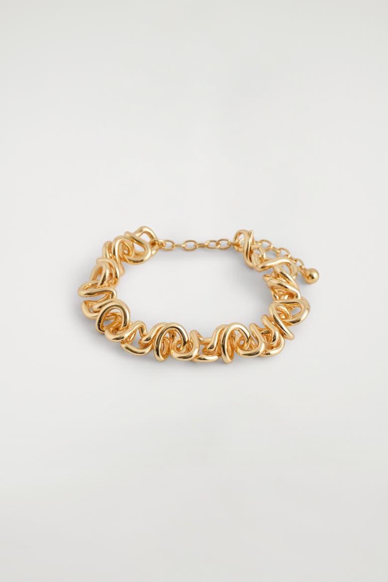 Knotted Chain Bracelet, Alternate, color, GOLD