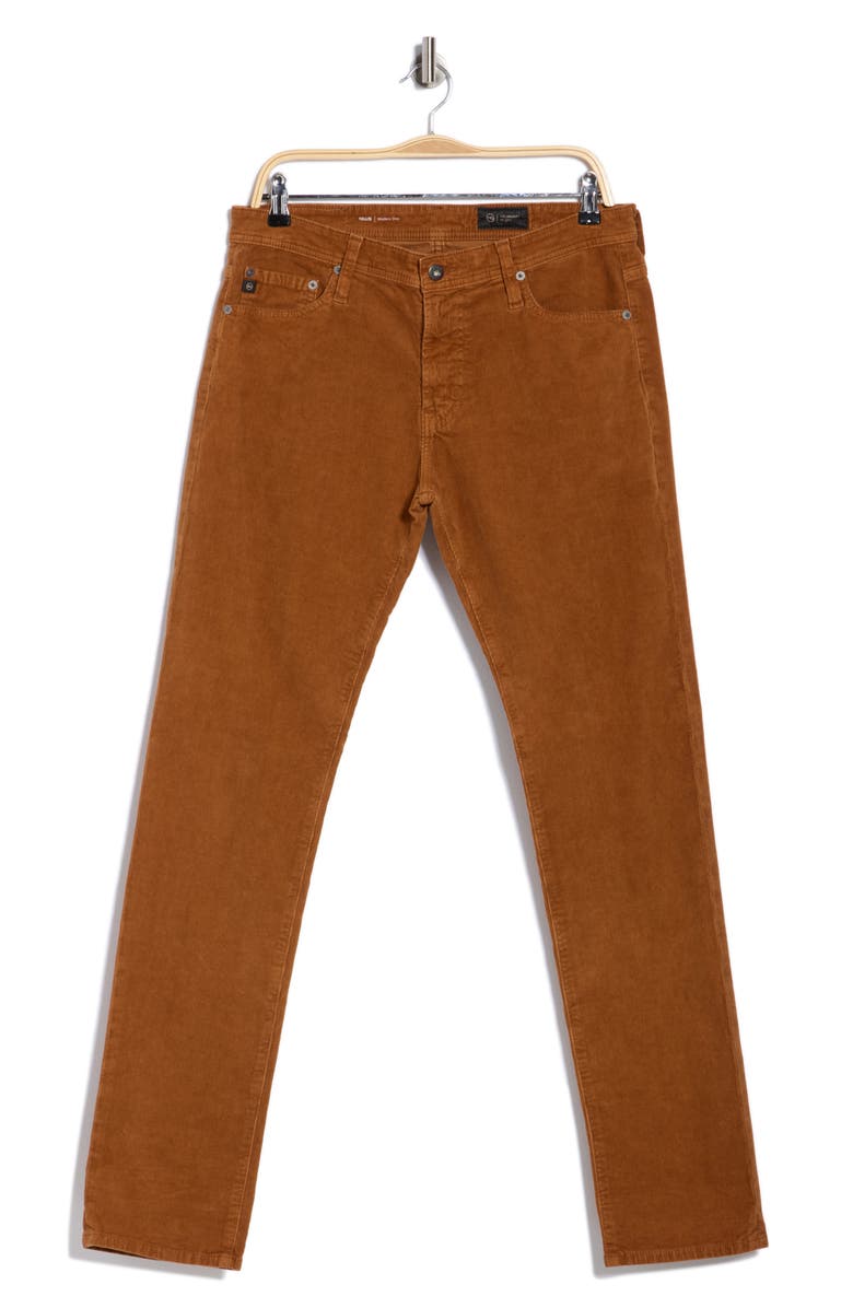 AG Tellis Slim Fit Corduroy Pants, Alternate, color, Sulfur Caramel